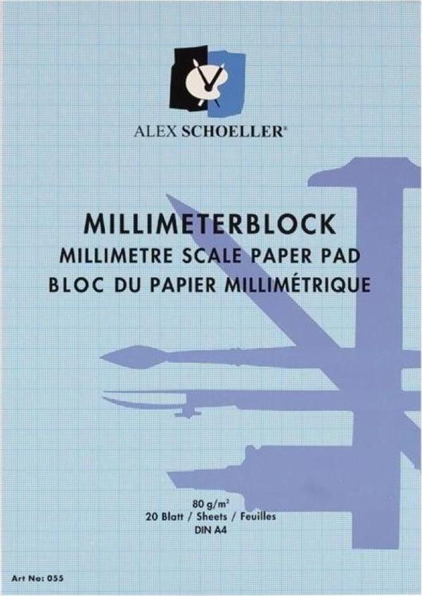 Alex Schoeller Milimetrik Blok A4 20 Sayfa Mavi - Image 1