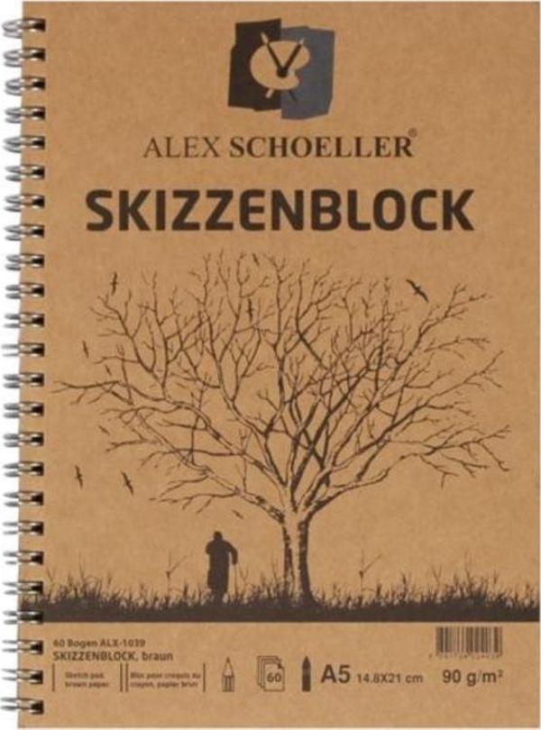 Alex Schoeller Kraft Eskiz Blok A5 Yandan Spiralli 90 gr. 60 yp. - Image 1