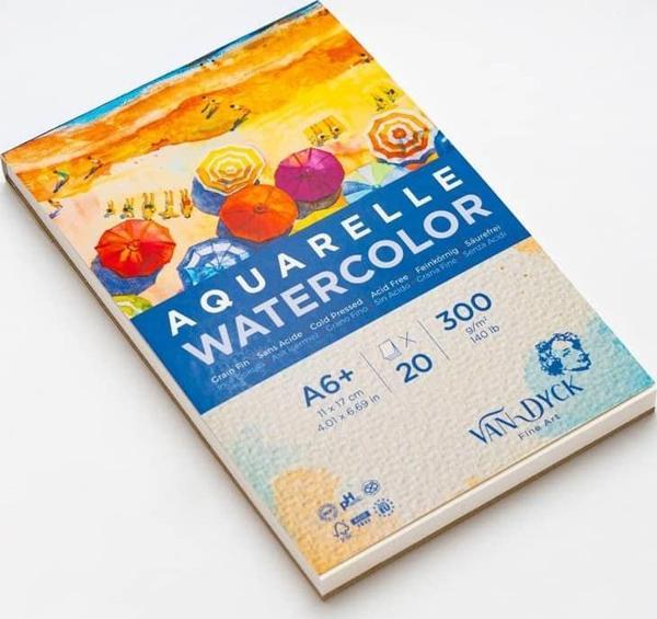 Van Dyck Sulu Boya Blok Cold Press 300 gr 20 yp A6+ 11x17 cm - Image 1