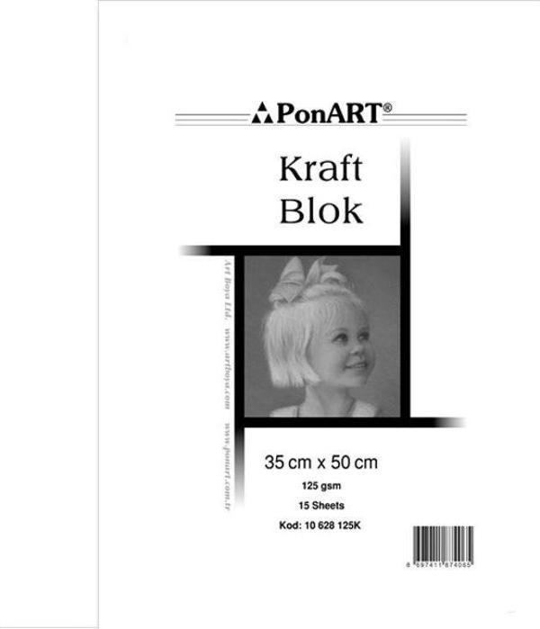 Ponart Kraft Defter Spralli 35x50 cm. 15 Yaprak - Image 1