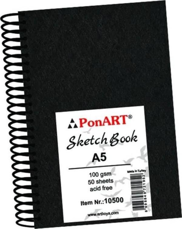 Ponart Skecth Book 100 gr A5 50 Yaprak (Yandan Spiralli) - Image 1