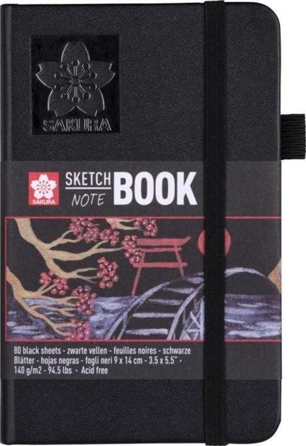 Sakura Sert Kapak Skechbook Siyah Kağıt 140 gr 9x14 cm 80 yp - Image 1