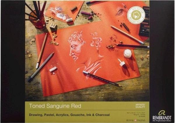 Talens Rembrandt Toned Sanguine Red Çok Amaçlı Sanatsal Blok 180 gr A3 50 yp - Image 1