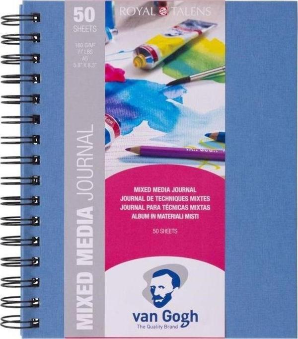 Talens Van Gogh Mixed Media Journal Sert Kapak Spiralli A5 160 gr 50 yp - Image 1