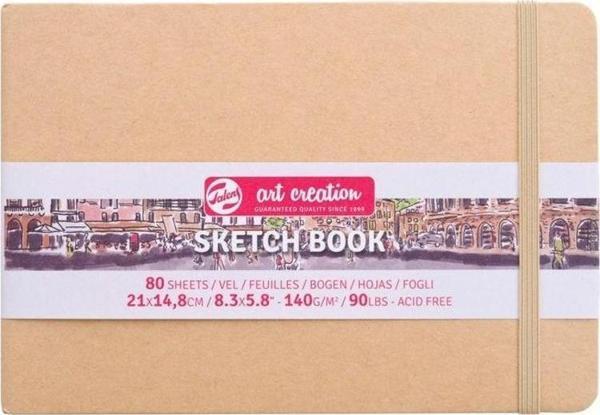 Talens Art Creation Sketchbook Sert Kapak Eskiz Defteri 140 gr 21x14,8 cm 80 yp KRAFT - Image 1