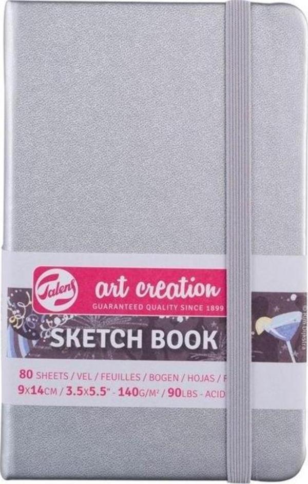 Talens Art Creation Sketchbook Sert Kapak Eskiz Defteri 140 gr 9x14 cm 80 yp SILVER - Image 1