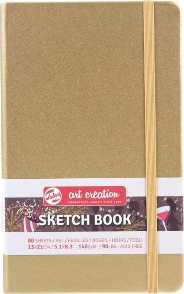 Talens Art Creation Sketchbook Sert Kapak Eskiz Defteri 140 gr 13x21 cm 80 yp GOLD - Image 1