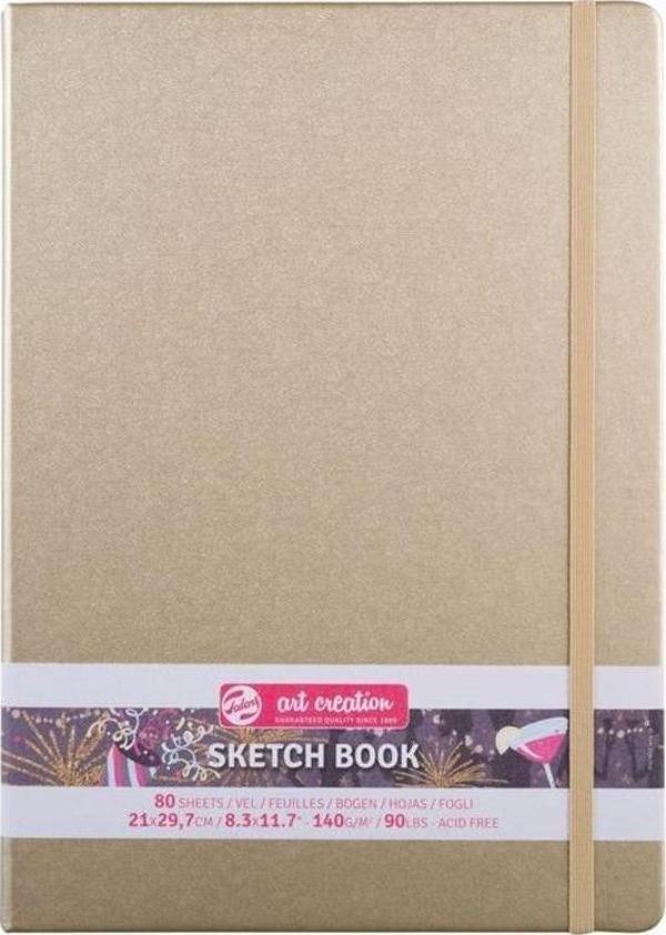 Talens Art Creation Sketchbook Sert Kapak Eskiz Defteri 140 gr 21x29,7 cm 80 yp GOLD - Image 1