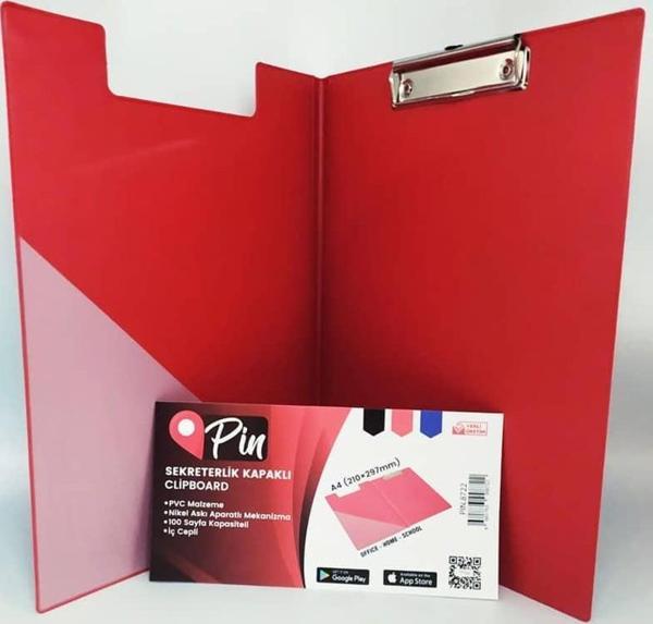 Pin A4 Kapaklı Sekreterlik Kırmızı - Image 1