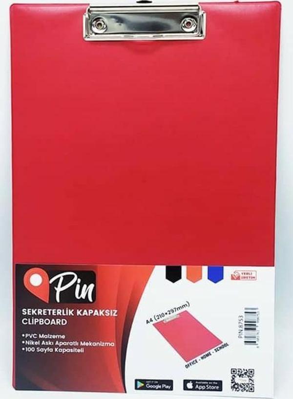 Pin A4 Kapaksız Sekreterlik Kırmızı - Image 1