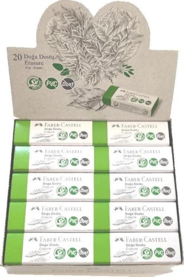 Faber-Castell Doğa Dostu Silgi Büyük Boy 20'li Paket PVC İçermez - Image 1