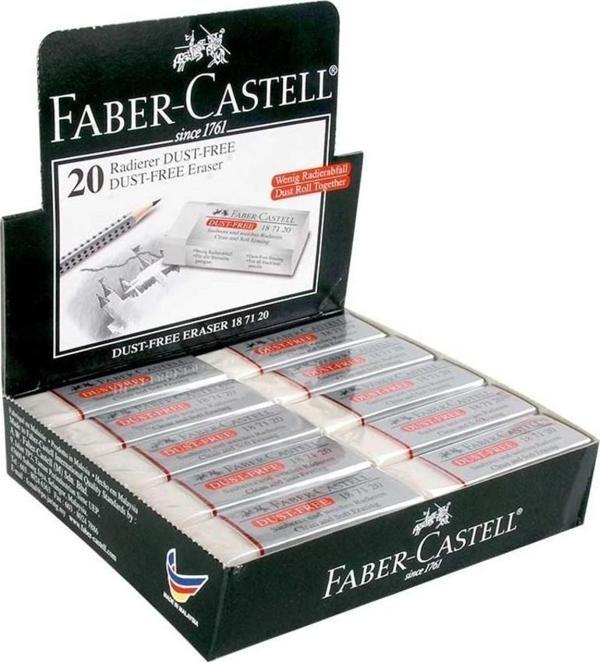 Faber-Castell Dust-Free Beyaz Silgi Büyük Boy 20'li Kutu - Image 1