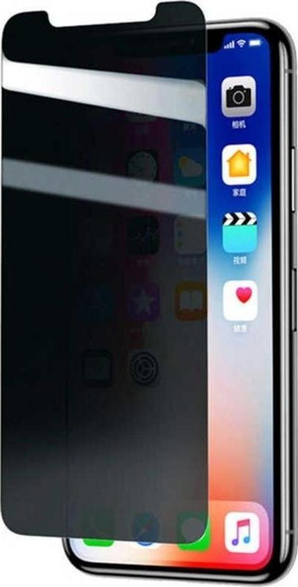 Apple iPhone X ​​​​​​​​​​​​Zore Rika Premium Privacy Temperli Cam Ekran Koruyucu - Image 1