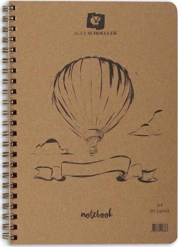 Alex Schoeller Kraft Sert Kapak Spiralli Defter 70 gr A4 80 yp Düz - Image 1