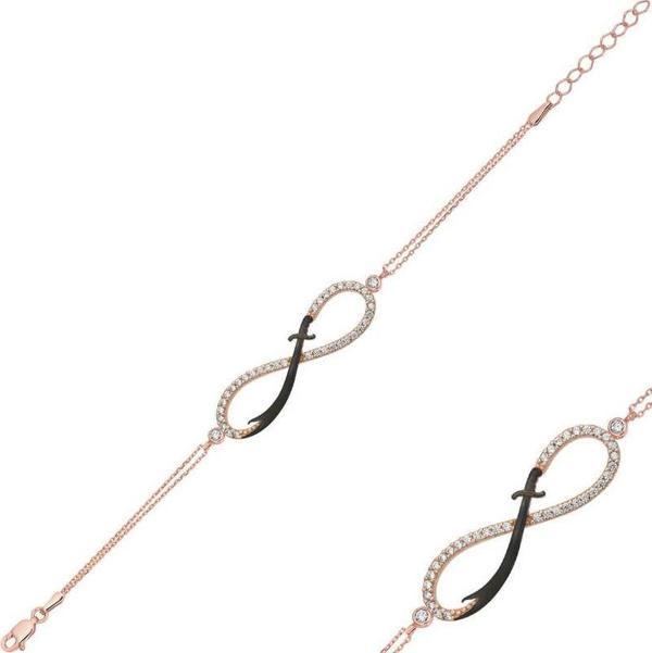 925 Ayar Gümüş Rose Sonsuzluk Zülfikar Kılıcı Bileklik - Image 1