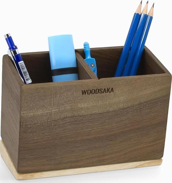 Meru Ayarlanabilir İki Bölümlü Eğimli Kalemlik - Ceviz ve Dişbudak - WOODSAKA - Image 1