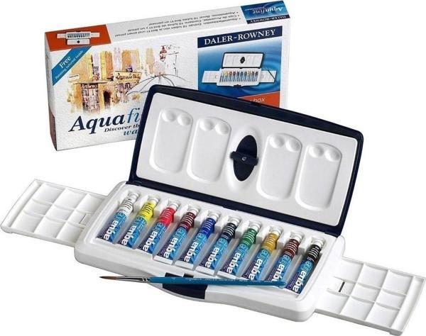 Daler Rowney Aquafine Tüp Sulu Boya 10 Renk x  8ml Set - Image 1