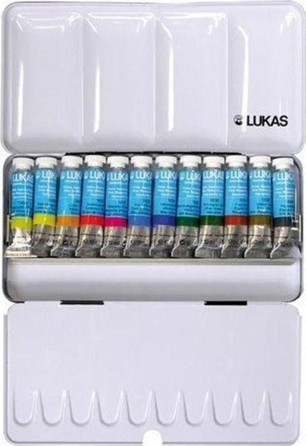 Lukas Artist Tüp Suluboya 12 Renk x 10 ml. Metal Kutu - Image 1