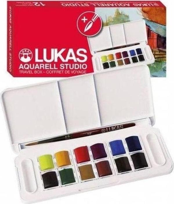 Lukas Aquarell Studio Suluboya 12 Renk 1/2 Tablet - Image 1