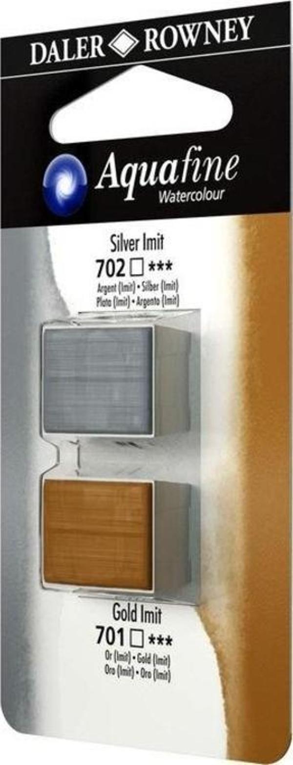 Daler Rowney Aquafine 1/2 Tablet Suluboya 2'li Set SILVER IMIT/GOLD IMIT - Image 1
