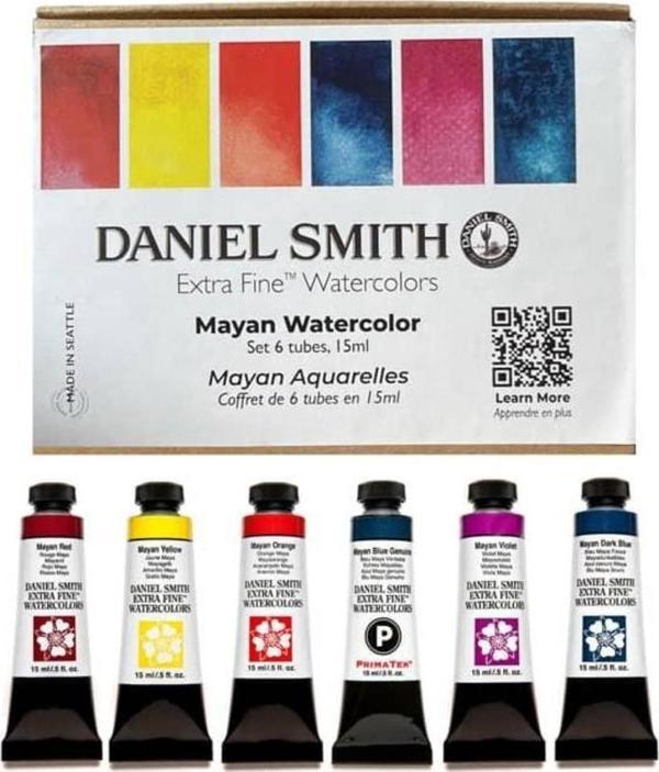 Daniel Smith Extra Fine Watercolors 6 x 15 ml Set Mayan Aquarelles - Image 1