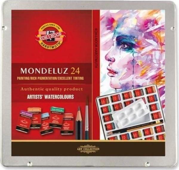 Koh-i Noor Mondeluz Master Class Taş Sulu Boya 24 Renk Metal Kutu - Image 1