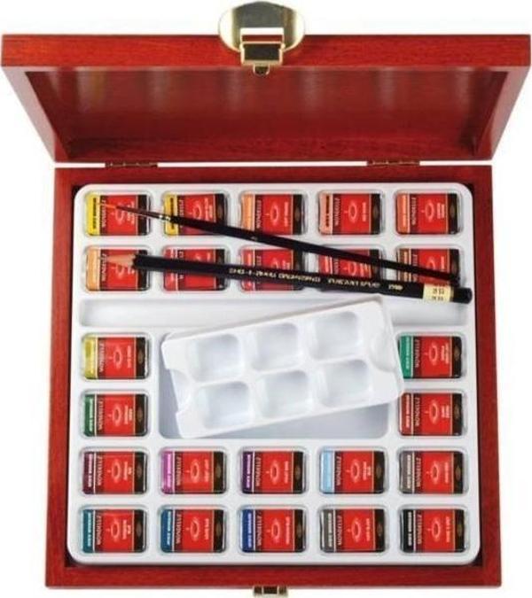 Koh-i Noor Mondeluz Master Class Taş Sulu Boya 24 Renk Ahşap Kutu - Image 1