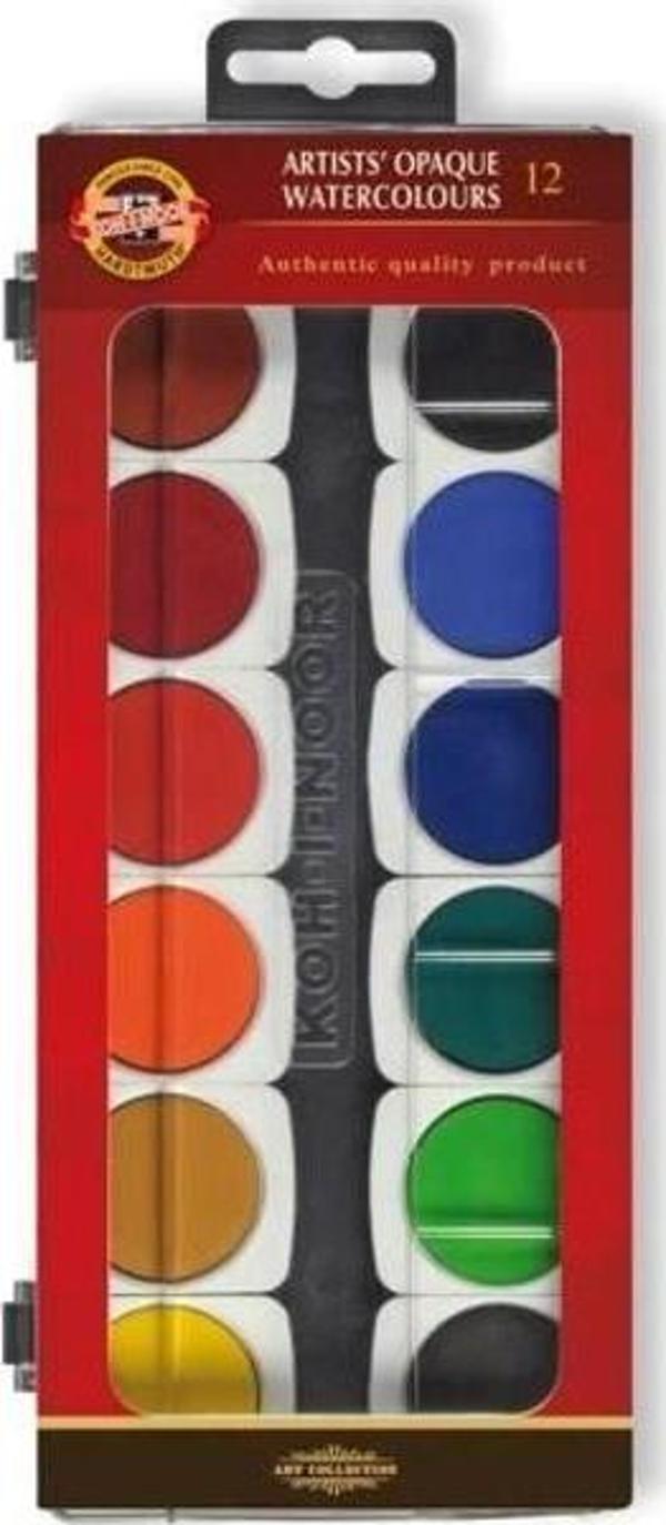 Koh-i Noor Artists' Opaque Sulu Boya 12 Renk - Image 1