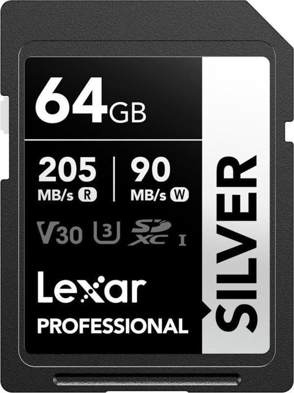 Lexar 64GB Silver Plus SD UhsI V30 U3 205MB/S Hafıza Kartı - Image 1