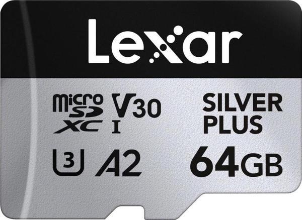 Lexar 64GB Silver Plus 205mb 4K V30 UHSI Micro SD Hafıza Kartı - Image 1