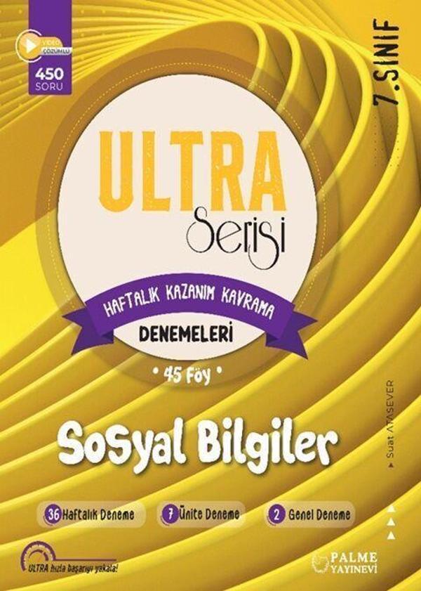 7. Sınıf Sosyal Bilgiler Ultra Serisi Denemeleri 45 Föy Palme Yayınları - Palme Yayınları - Image 1