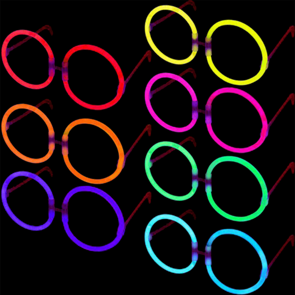Himarry Glow Stick Yuvarlak Gözlük - Glow Partisi Gözlükleri - Glow Stick Gözlük 12 Adet - Image 1