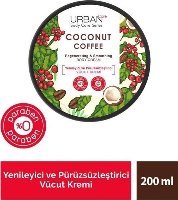 Urban Care Coconut Coffee Yenileyici ve Pürüzsüzleştirici Vücut Kremi 200 ml-Vegan - Image 1