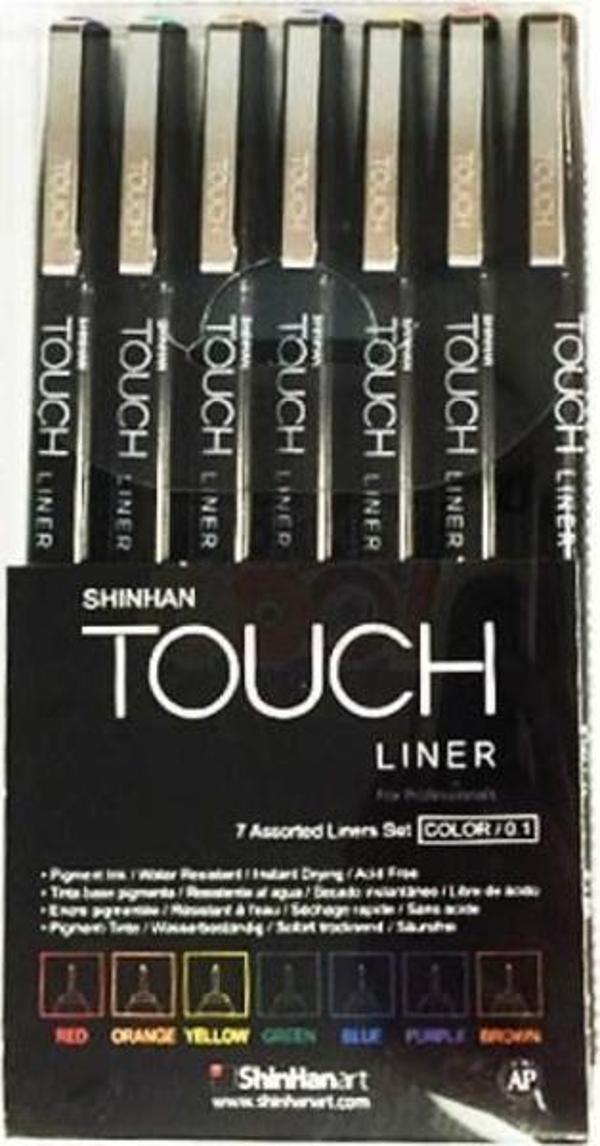 ShinHan Art Touch Liner Çizim Kalemi 0.1 SET 7 RENK - Image 1