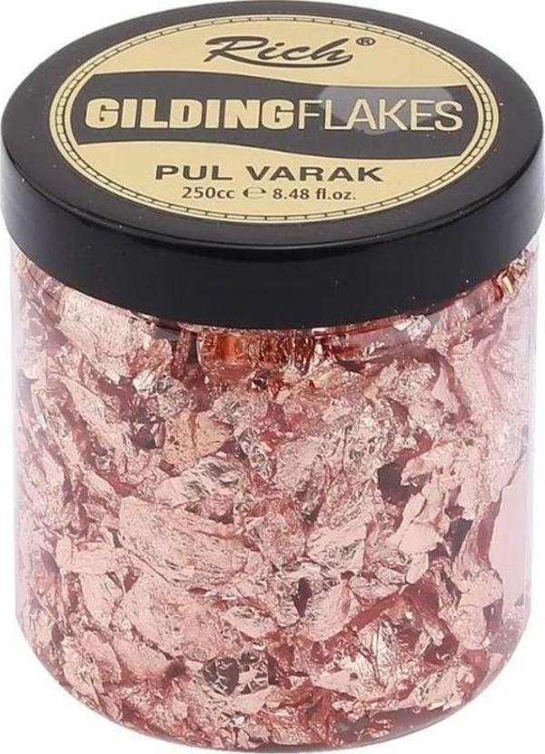 Rich Gilding Flakes Pul Varak 250 cc Rosegold - Image 1