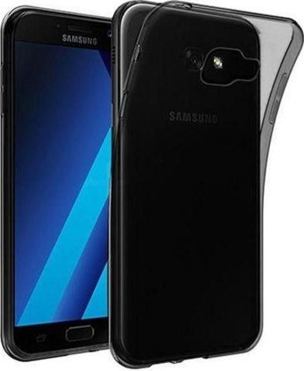 Samsung Galaxy A3 2017 (A320) Kılıf Soft Silikon Şeffaf-Siyah Arka Kapak - Image 1