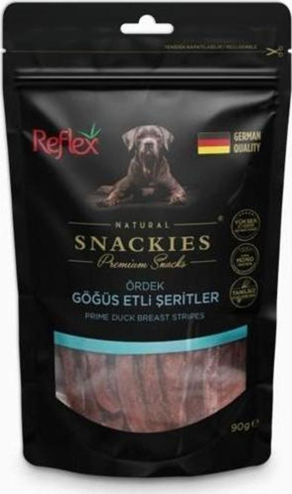 Reflex Snackies Ördek Göğüs Şeritleri Kurutulmuş Et Köpek Ödülü 90gr - Image 1
