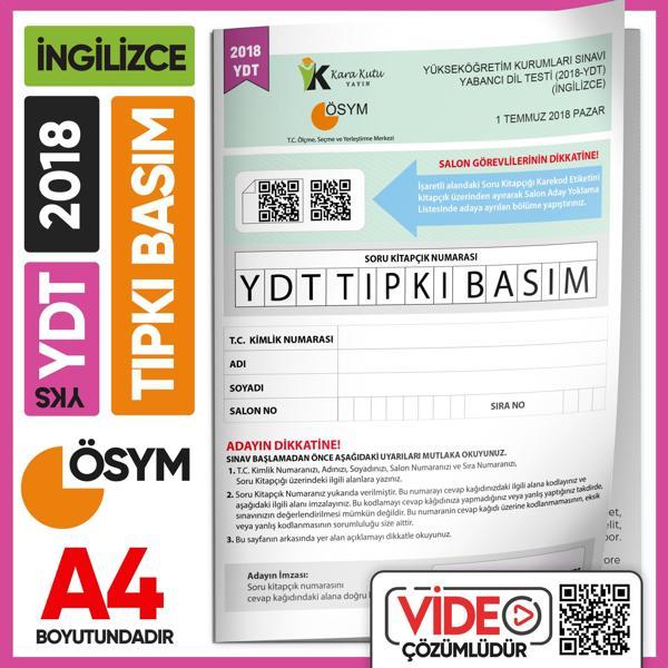 2018 YKS YDT İngilizce ÖSYM Tıpkı Basım Çıkmış Soru Deneme Kitapçığı (Video Çözümlü Türkiye Geneli) - İnformal Yayınları - Image 1