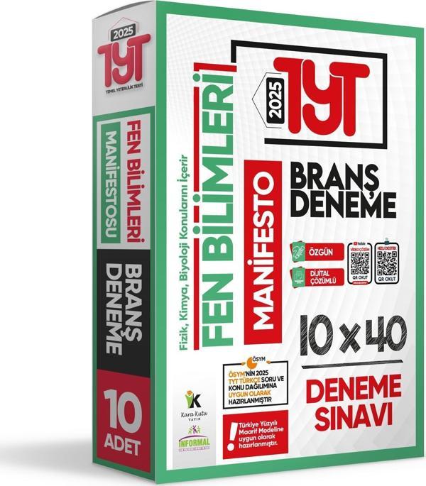  2025 YKS TYT Fen Bilimlerinin Manifestosu BRANŞ Deneme Paketi 10lu Dijital Çözümlü - İnformal Yayınları - Image 1