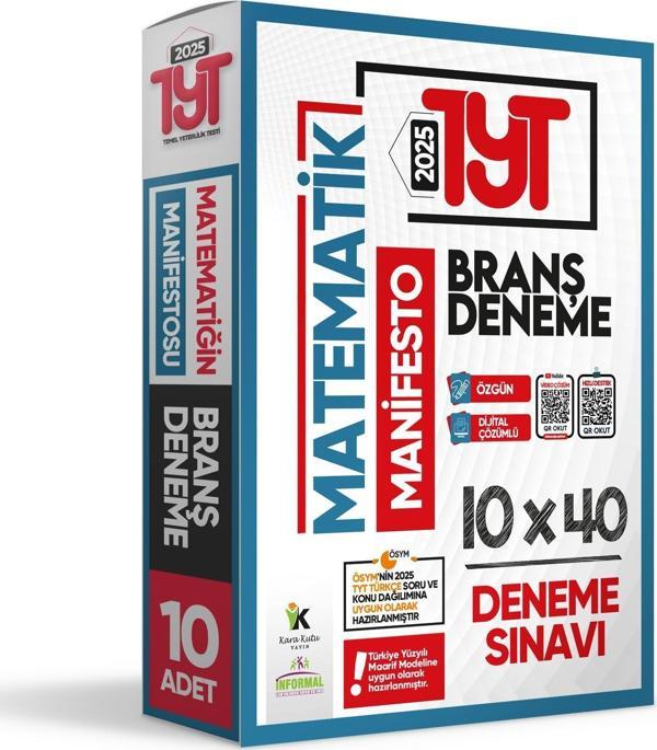 2025 YKS TYT Matematik Manifesto BRANŞ Deneme Paketi 10lu Dijital Çözümlü - İnformal Yayınları - Image 1