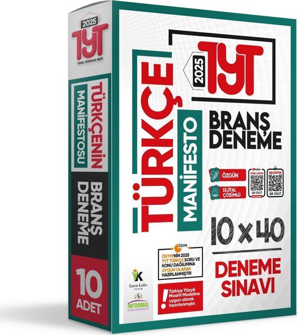 2024 YKS TYT Türkçenin Manifestosu 10lu Dijital Çözümlü BRANŞ Deneme PAKETİ - İnformal Yayınları - Image 1