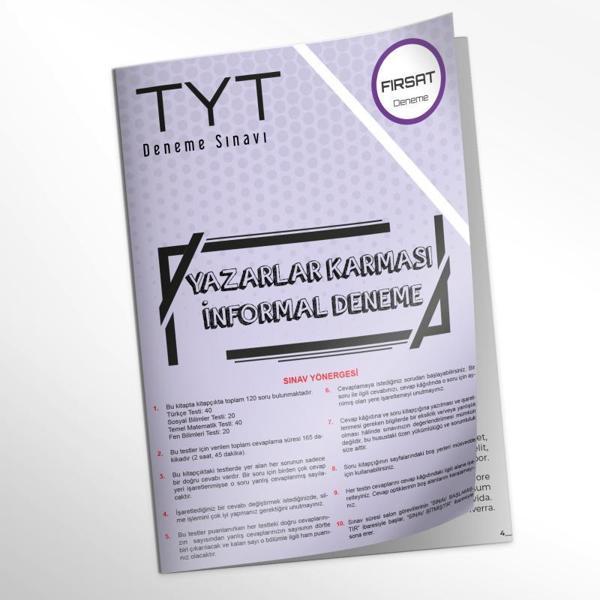 2024YKS- TYT Yazarlar Karması FIRSAT ÜRÜNÜ Türkiye Geneli D. Çözümlü Deneme Kitapçığı (Optik ekli) - İnformal Yayınları - Image 1