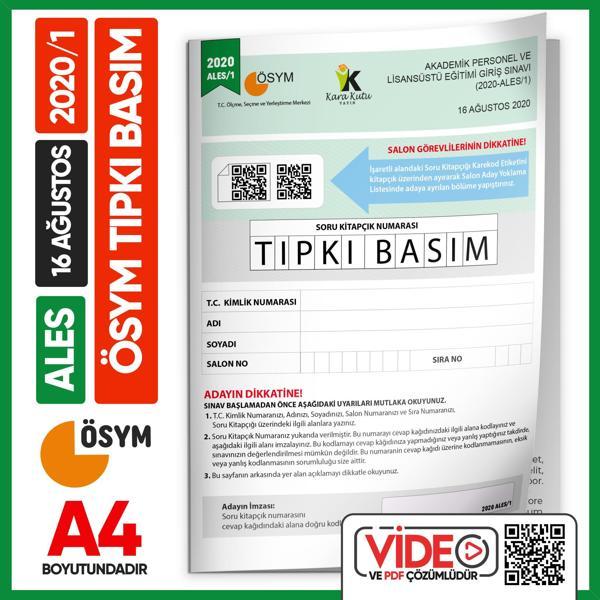 ALES 2020/1 ÖSYM Tıpkı Basım Çıkmış Soru Deneme Kitapçığı Video/PDF Çözümlü Türkiye Geneli - İnformal Yayınları - Image 1