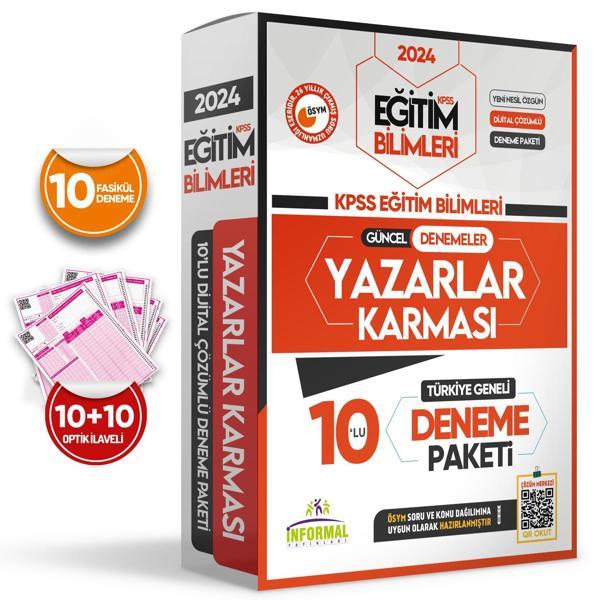 2024 KPSS Eğitim Bilimleri Yazarlar Karması Türkiye Geneli Kurumsal 10lu D. Çözümlü Paket Deneme - İnformal Yayınları - Image 1