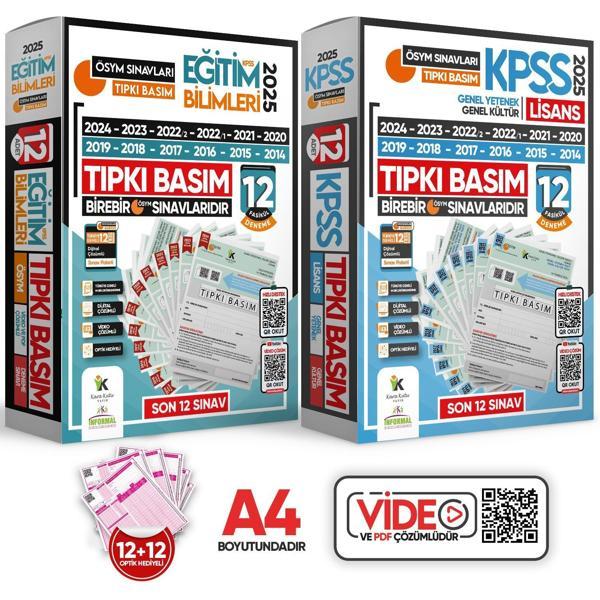 2025 KPSS Lisans GY-GK ve Eğitim ÖSYM Çıkmış Soru Tıpkı Basım 24lü (12+12) Deneme Paketi Video Ç. TG - İnformal Yayınları - Image 1