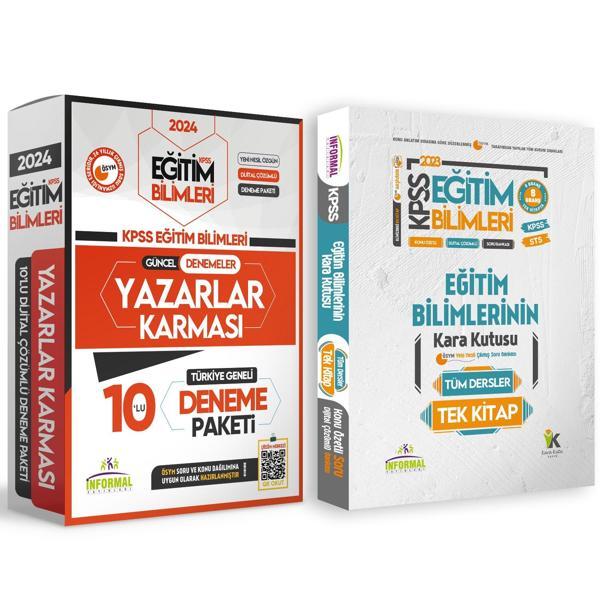 KPSS Eğitim Bilimleri KARAKUTU TEK KİTAP ve 10lu Yazarlar Karması Tamamı Çözümlü Deneme Paketi - İnformal Yayınları - Image 1
