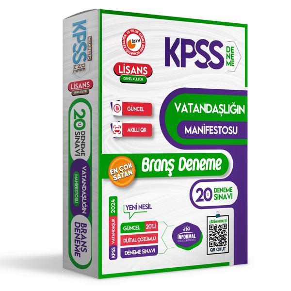 2025 KPSS Vatandaşlık Manifestosu Dijital Çözümlü 20li Branş Denemesi - İnformal Yayınları - Image 1