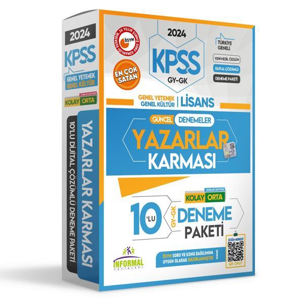 2024 KPSS Yazarlar Karması GY-GK Türkiye Geneli Kurumsal 10lu Dijital Çözümlü Paket Deneme - İnformal Yayınları - Image 1