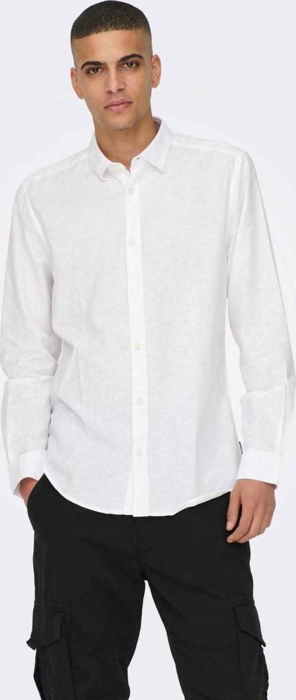 Only & Sons Onscaiden Ls Solid Linen Shirt Noos Erkek Gömlek - Image 1