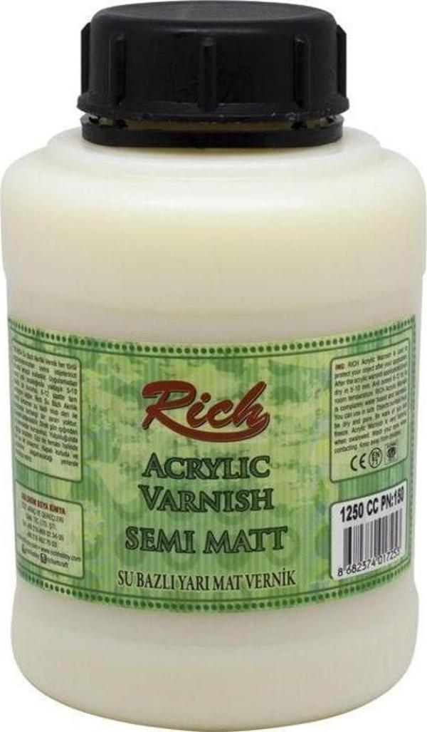 Rich Su Bazlı Vernik YARI MAT (Semi Matt Acrylic Varnish) 1250 cc. - Image 1